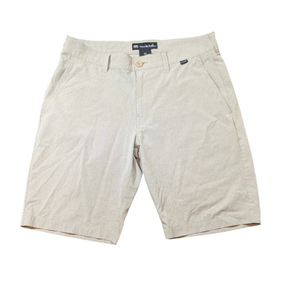 Travis Mathew Hybrid Shorts Mens Size 32 Tan Golf Performance 10"